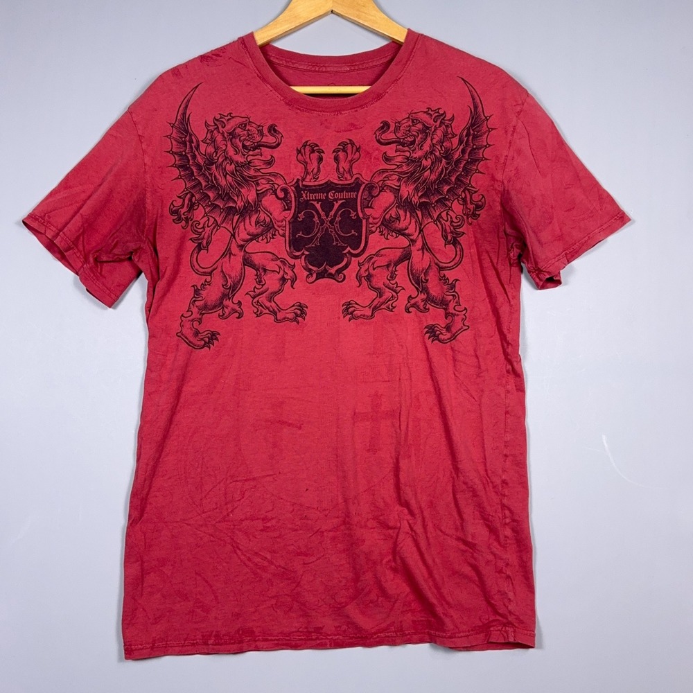 Xtreme Couture T-Shirt Mens Size Large Graphic Red MMA Y2K Grunge
